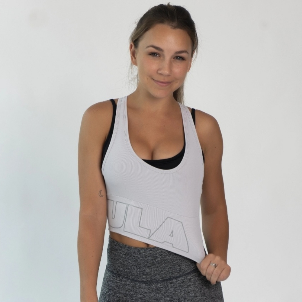 P'tula the bree crop top in cool grey, size small